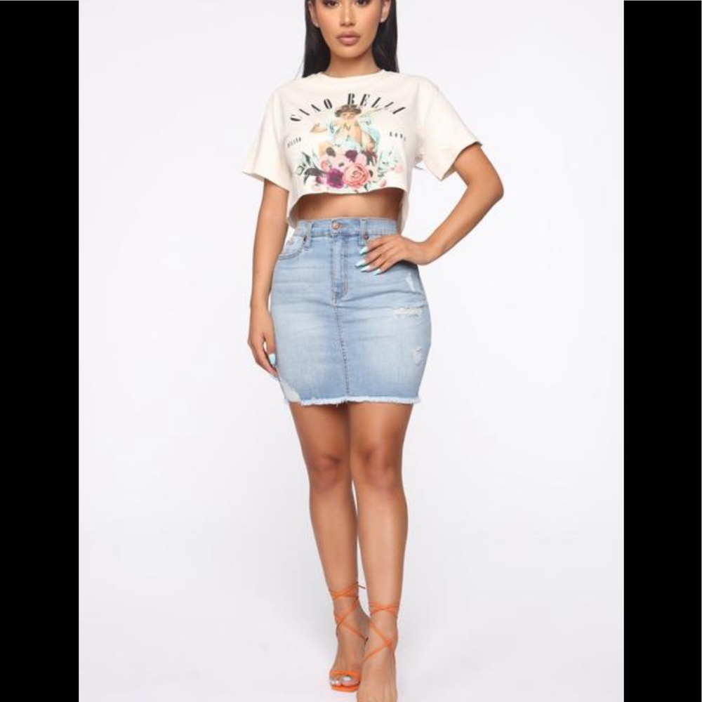 Fashion Nova It Don’t Stop Denim Mini Skirt